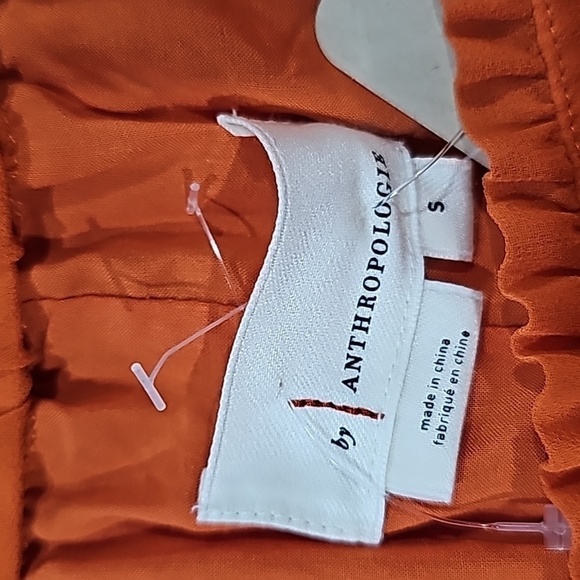 NWOT Anthropologie Neon Pleated Midi Skirt Small Vibrant Medium Orange - Picture 3 of 7